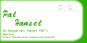 pal hansel business card